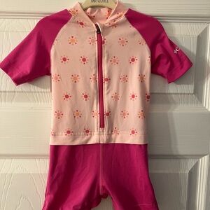 Columbia Pink Kids Swim Rashguard with Sun Design